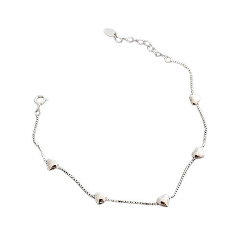 Hearts Silver Bracelet