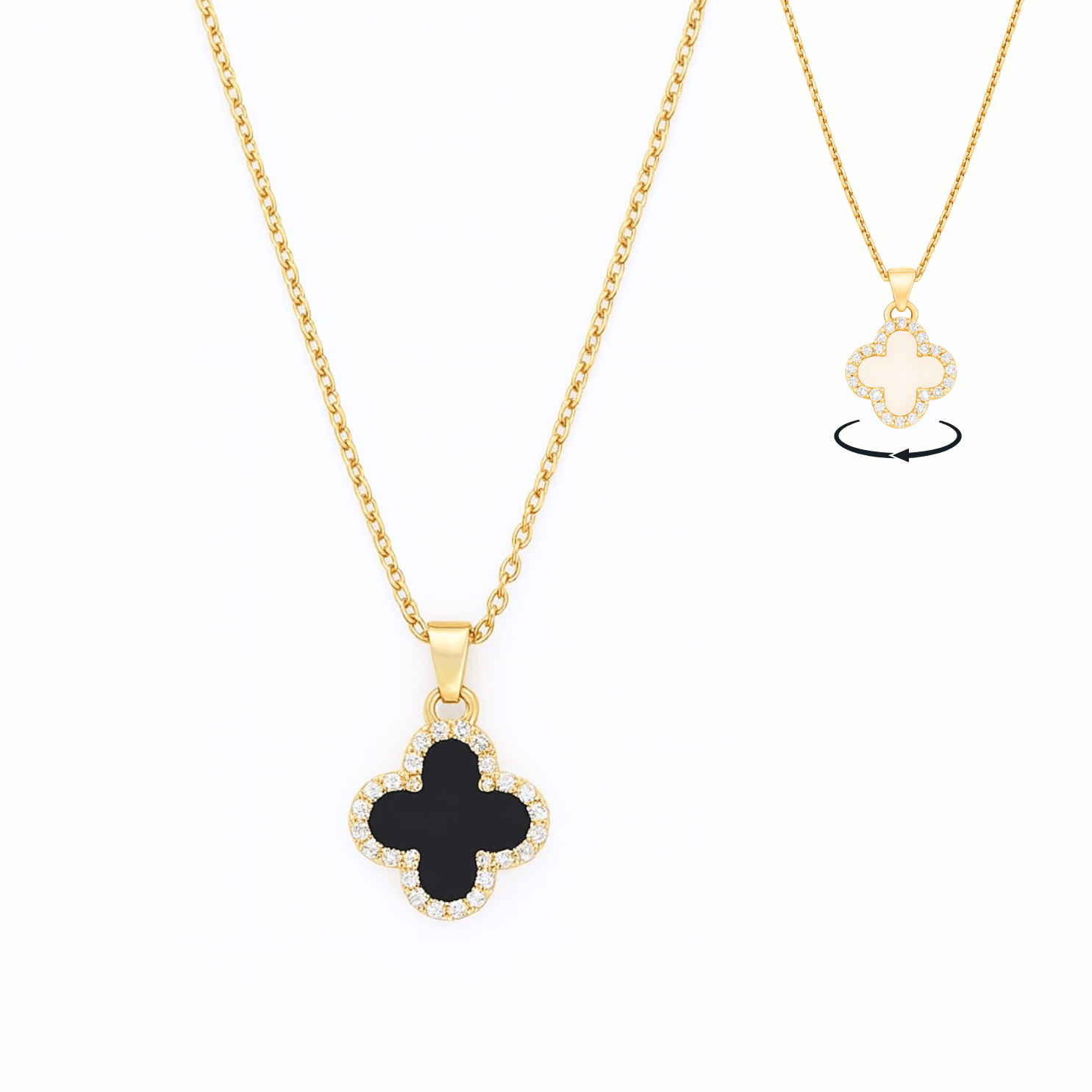 Midnight Clover Necklace