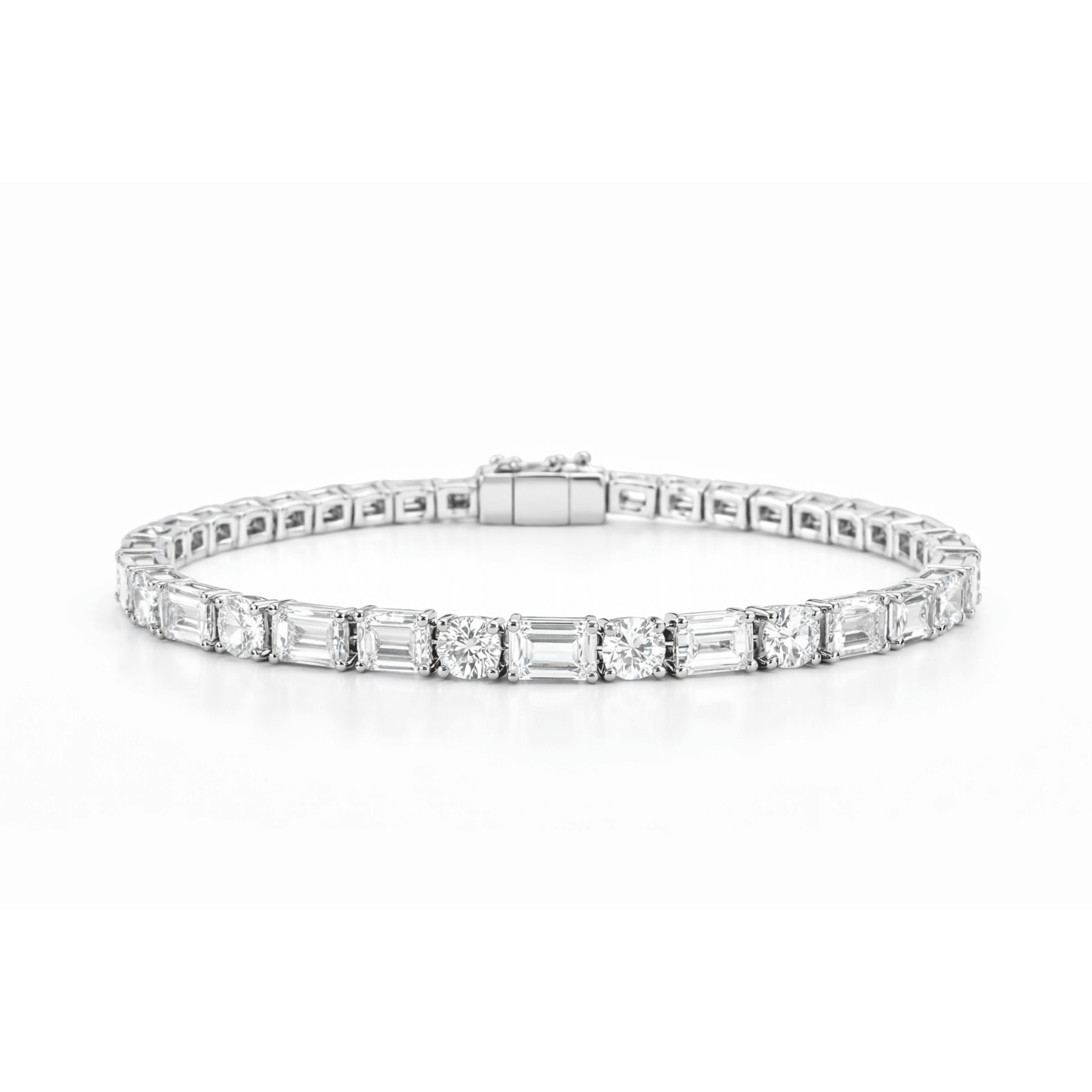 Baguette & Round Cut Tennis Armband