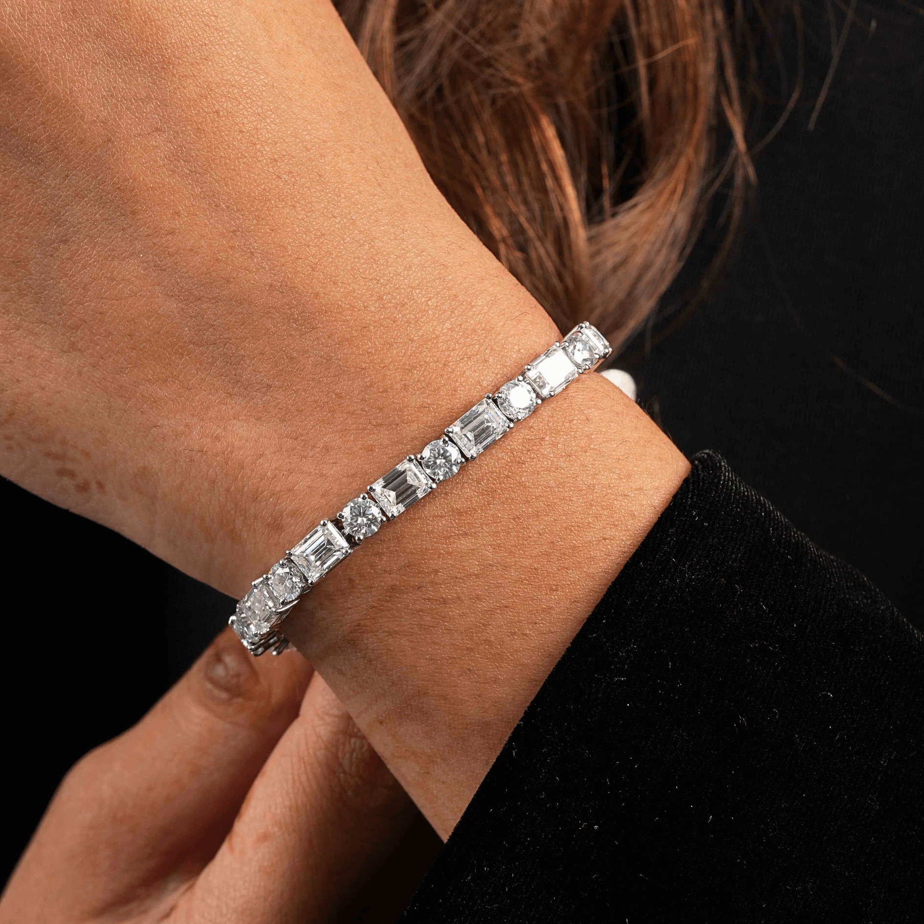 Baguette & Round Cut Tennis Armband